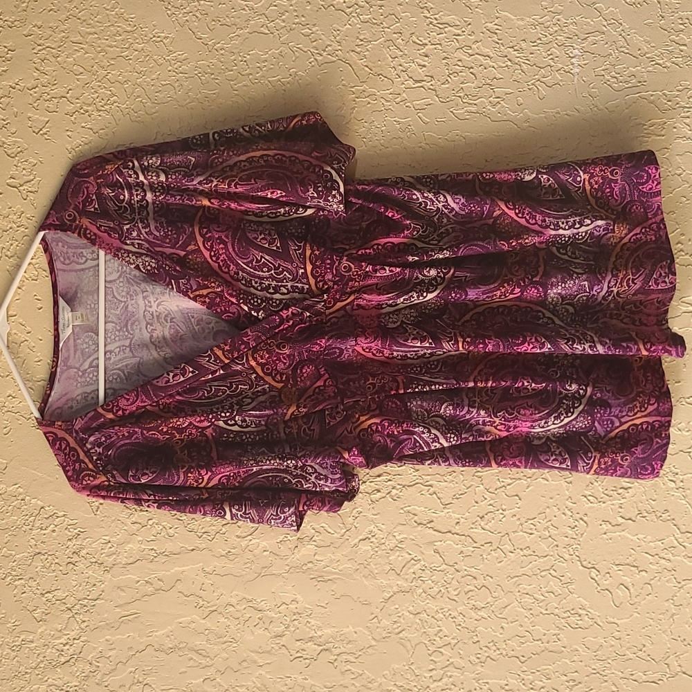 Three Seasons Maternity Purple Paisley Top Size 3x